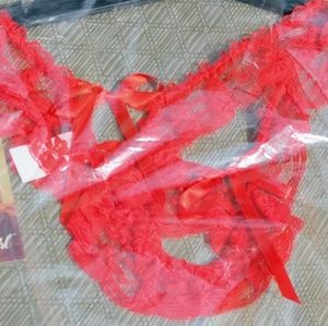 Sexy Red Lace Thong OS